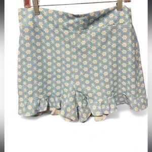 BCBGeneration Light Blue Floral High Waist ruffle Shorts women’s large